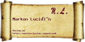 Markon Lucián névjegykártya